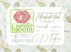 Studio Bloom Gift Certificate