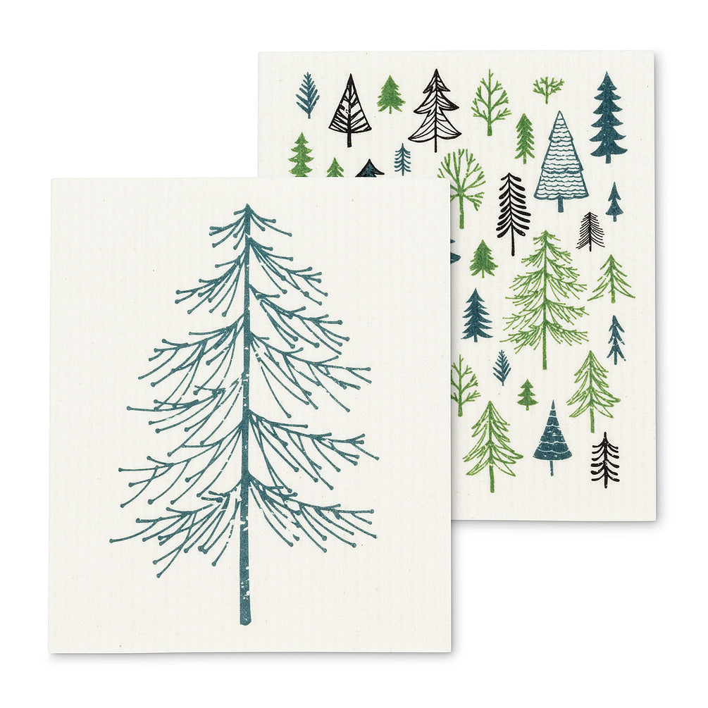 trees dishcloths, set of 2