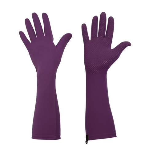 Long purple gloves deals